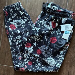 * SOLD * Black Graphic Sweatpants